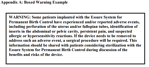 New Essure Boxed Warning